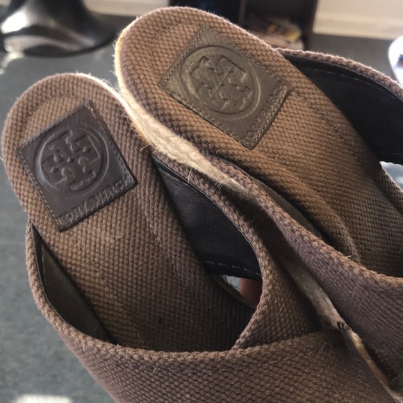 Chocolate Tory Burch Wedges - Picture 4 of 5